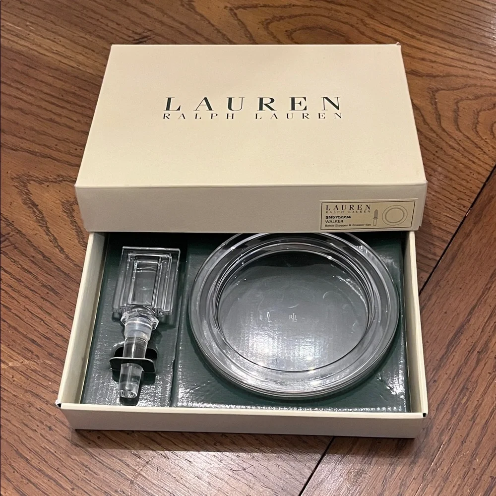 Lauren Ralph Lauren Walker Bottle Stopper and Coaster‎ Set